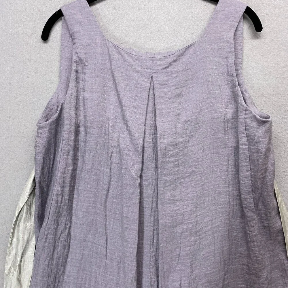 Play Six Dress Womens Large Gray Crinkle Sleeveless Babydoll Y2K